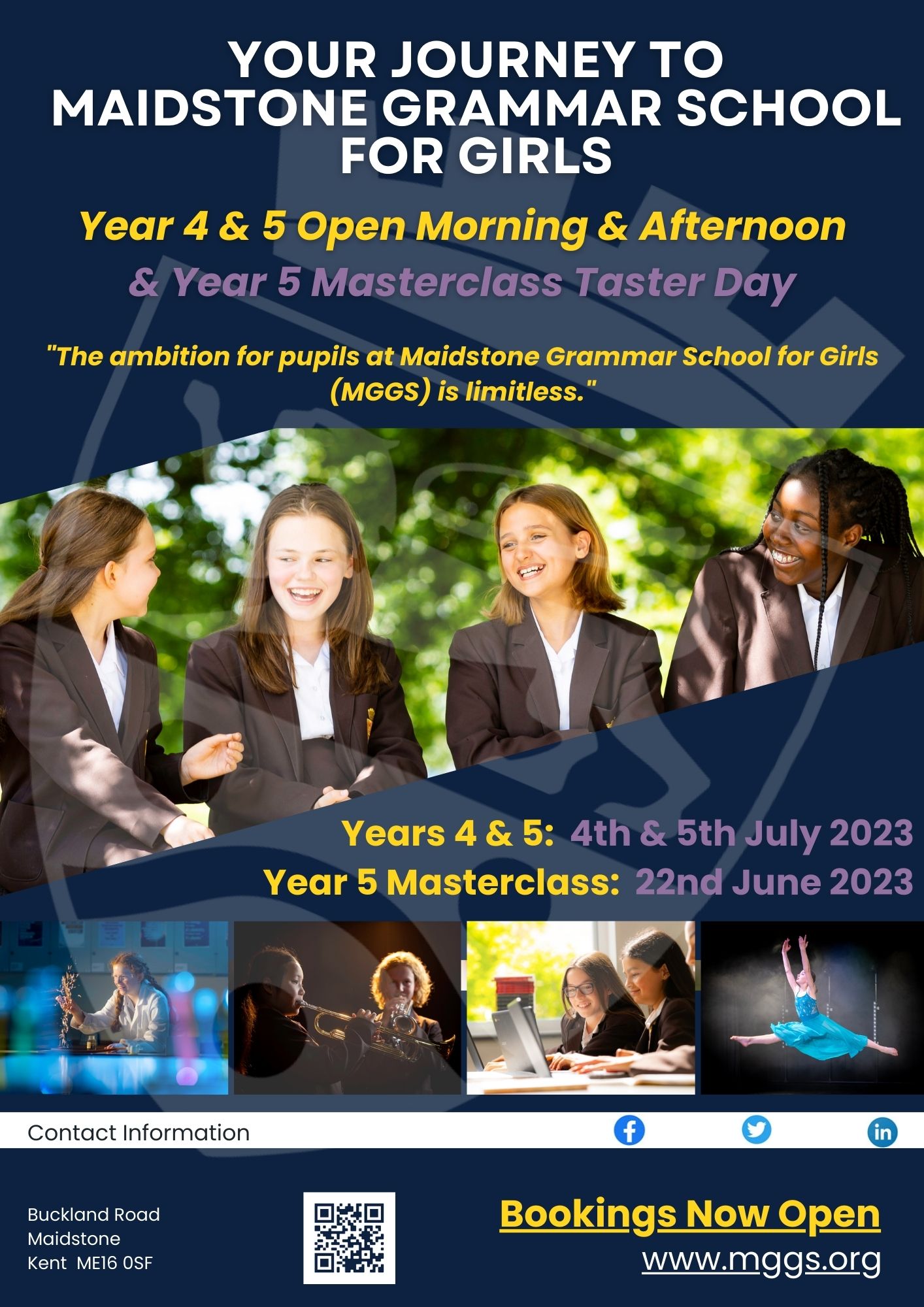 MGGS Year 5 & 6 Open Afternoons & Open Evening October 2022