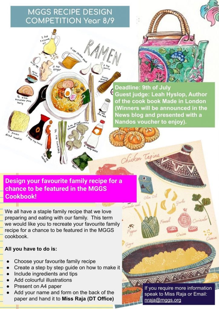 MGGS _Recipe_Design_Competition - Years 8 & 9