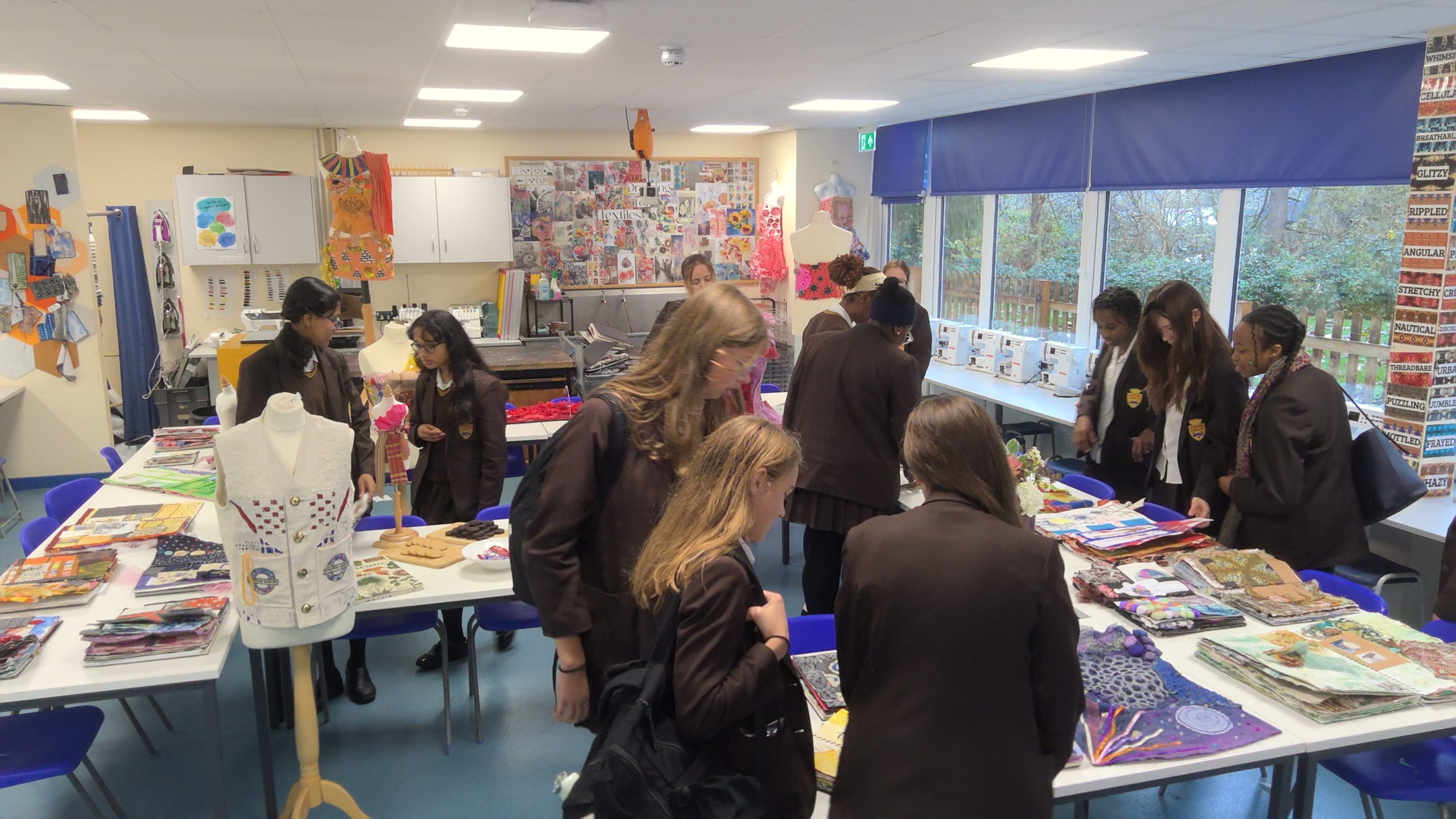 Year 8 & 9 students Textiles at mggs work